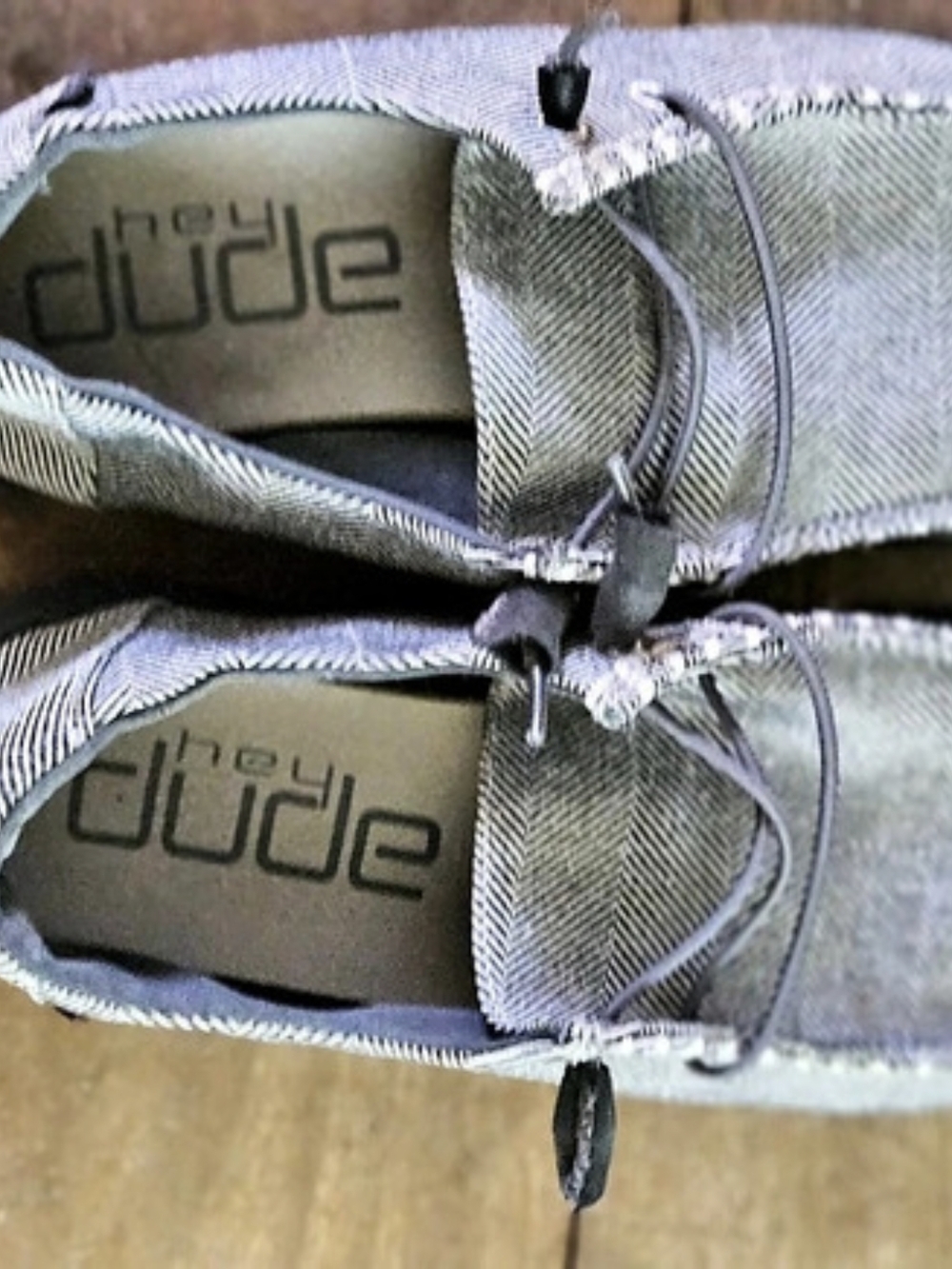 Hey Dude Wally Herringbone Grey Gray Slip-On Shoes